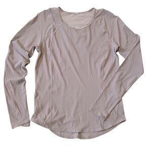 Lululemon Women’s Sculpt Long Sleeve Top  Medium Powdered Mauve Thumb Openings